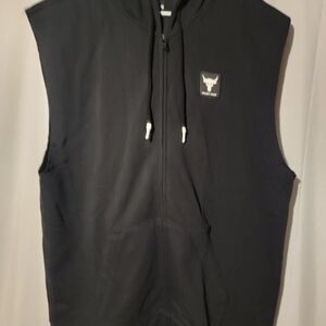 Men's Under Armour Project Rock Hoodie Black Terry Full Zip 1377424-001 Sz XXL